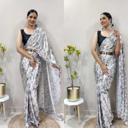 Party wear lycra silk ready to wear saree